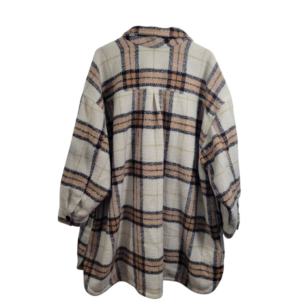 Old Navy Plaid & Tan Flannel Coat Size 4X 51926-1Clo4 - Picture 6 of 8